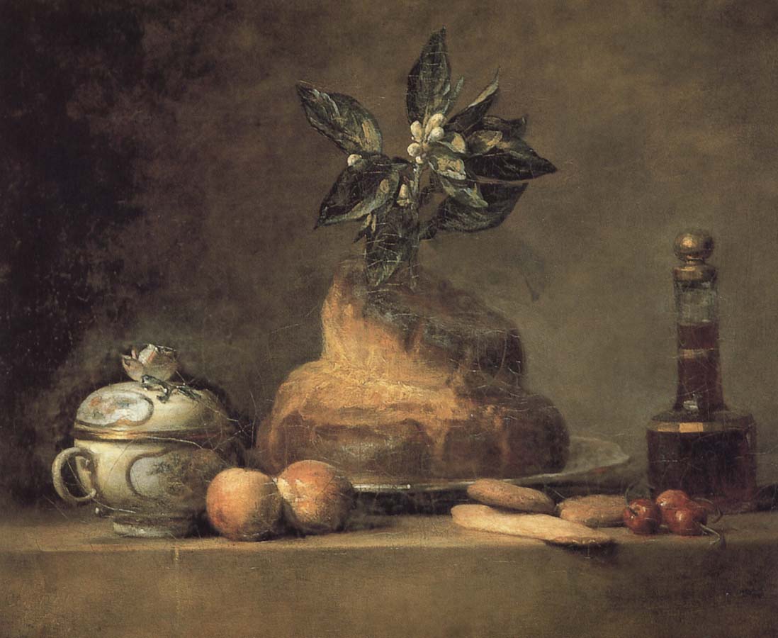 There is the still-life pastry cream